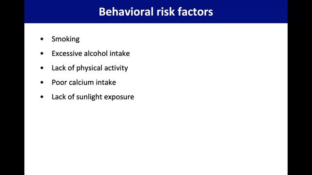 Bài giảng 92: Yếu tố nguy cơ gãy xương (risk factors for fracture) смотреть онлайн