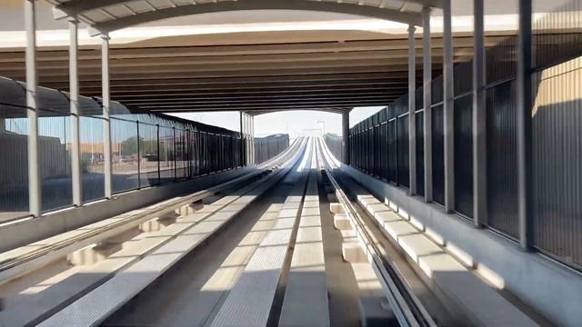 PHX Sky Train first ride to the Phoenix Sky Harbor Rental Car Center смотреть онлайн