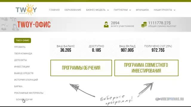 ТВОЙ Проект! Вывод денег. Отзыв о проекте TWOY смотреть онлайн