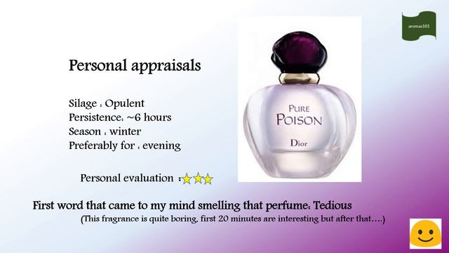 Perfume Story №39 : Pure poison by Christian Dior; The word that describes this perfume is.... смотреть онлайн