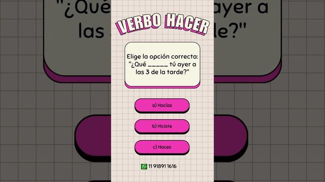 Verbo Hacer #aprendeespanol #español #aprendiendoespanol #aprendiendoidiomas #english #spanglish смотреть онлайн