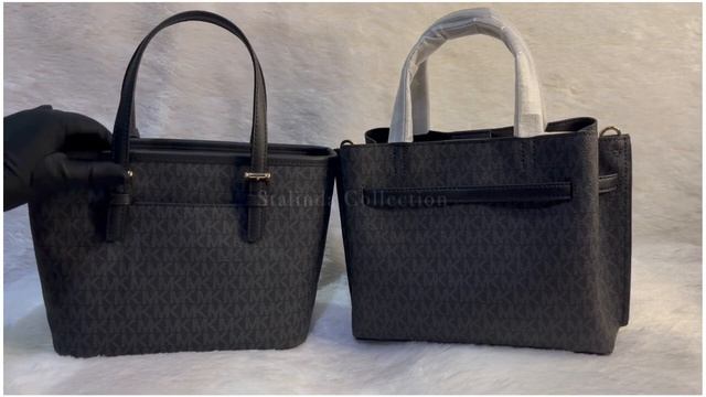 Michael Kors || Jet Set Travel Extra Small Zip Tote Vs Emilia Small Satchel || Signature Black