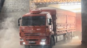 КамАз выгрузка прицепа