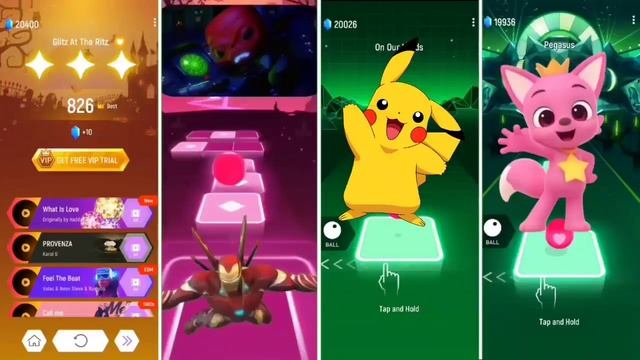 Tiles Hop EDM Rush | Funko Pop Marvel 🆚 Bluey Bingo 🆚 Baby Shark 🆚 OmNom. Who Is Best ??