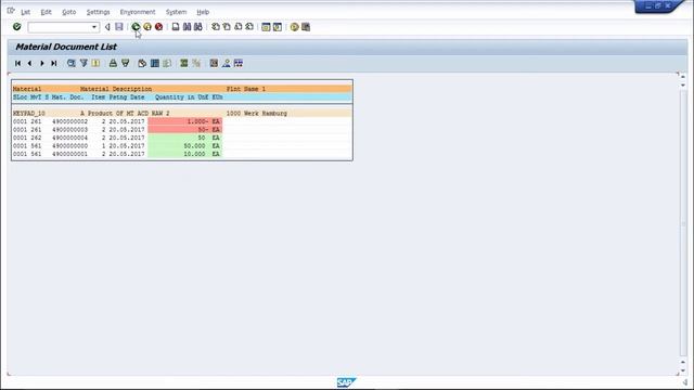 SAP PP - Material Document List смотреть онлайн