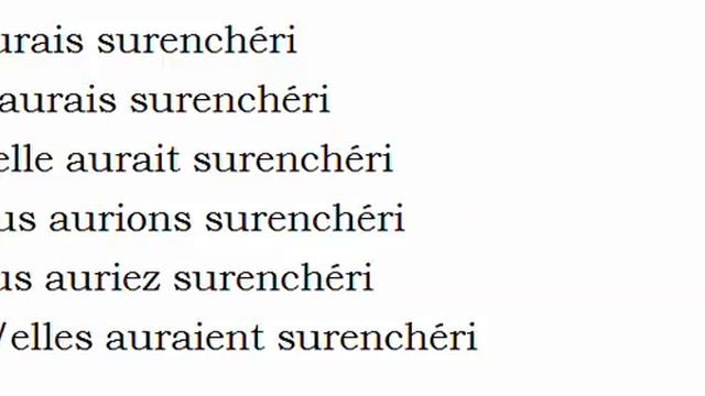 Изучение французского языка = Спряжение глаголов = Surenchérir смотреть онлайн