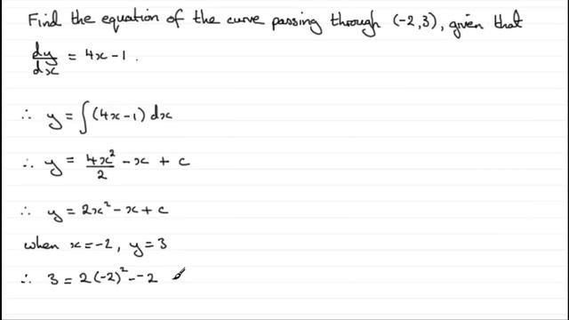 Finding the equation of a curve from its gradient function | Tutorial 1 | ExamSolutions смотреть онлайн