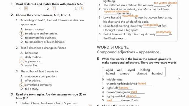 WorkBook Focus 3 Unit 1 Looks