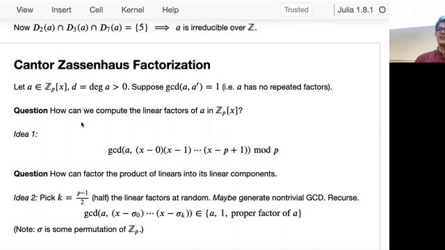 Lecture 15, Week 8, 1hr: Polynomial factorization смотреть онлайн
