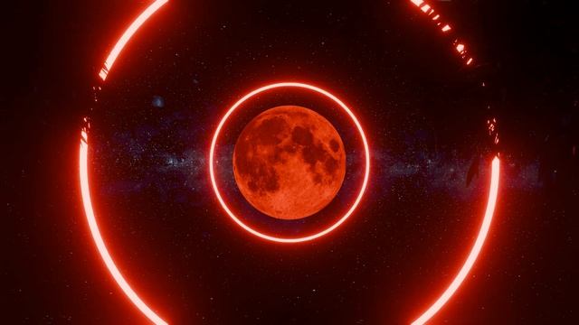 Neon Red Moon Abstract Animation 4k Motion Background VJloop Wallpaper| Луна Фон
