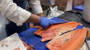 Разделка лосося( сёмги ) на филе