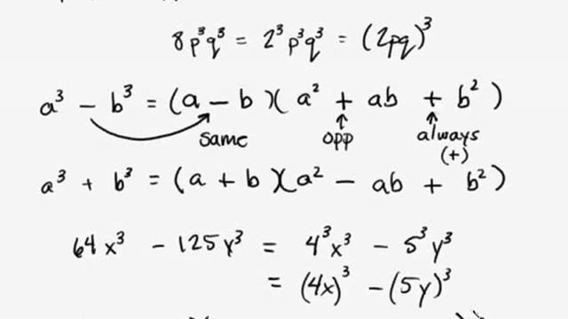 ► Algebra - Sum and Difference of Cubes Part 1/3 Intuitive Math Help смотреть онлайн