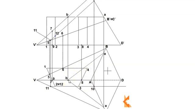 Intersección de prisma recto y pirámide. смотреть онлайн