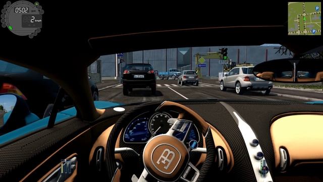 Bugatti Chiron vs morning Traffic City Car Driving смотреть онлайн