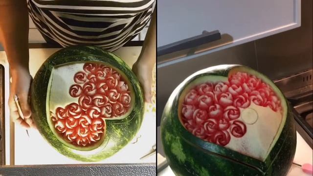 Карвинг арбуза. עיצוב אבטיח Carving watermelon. смотреть онлайн