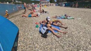 Прогулка у черного моря, Новомихайловский, лето 2024. КРАСОТКИ НА ПЛЯЖЕ. Часть 12. 4K Video.