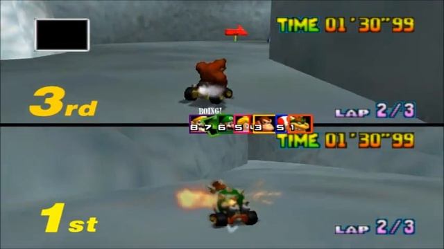 Mario Kart 64 - Star Cup - Sherbet Land Multiplayer смотреть онлайн