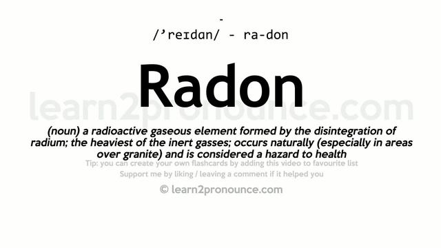 Pronunciation of Radon | Definition of Radon смотреть онлайн