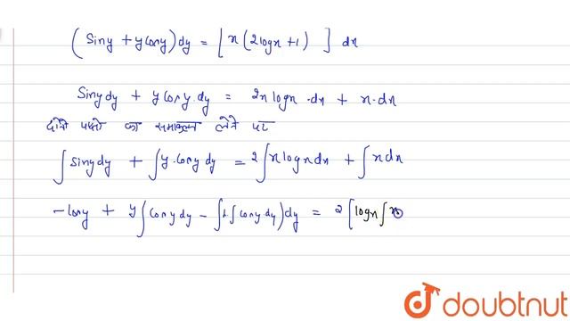अवकल समीकरणों को हल कीजिए-`(dy)/(dx)=(x(2log+1))/(siny+ycosy)` смотреть онлайн