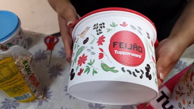 DEMONSTRAÇÃO TUPPERWARE CAIXA DE ARROZ, FEIJÃO E SAL DA LINHA FLORAL–SERÁ QUE CABE 1 PACOTE DE 5 KG