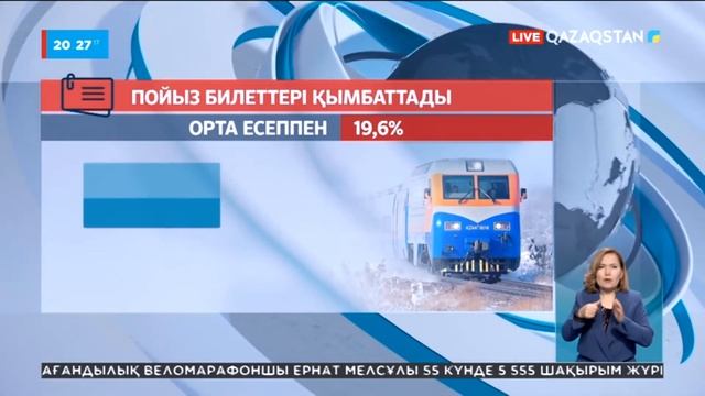 Теміржол билеттері бір жылда орта есеппен 19%-ға қымбаттаған смотреть онлайн