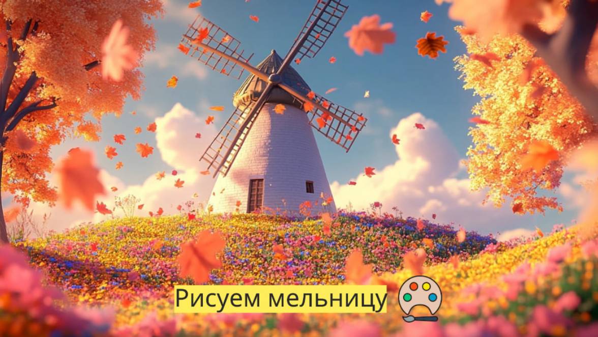 Маленькие художники: Рисуем мельницу - Детский образовательный мультфильм смотреть онлайн
