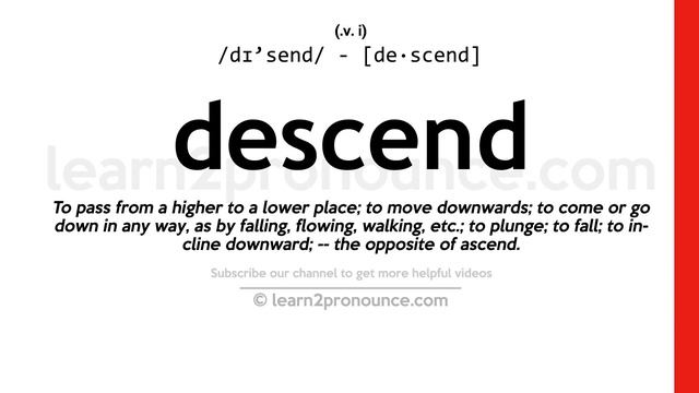 Pronunciation of Descend | Definition of Descend смотреть онлайн