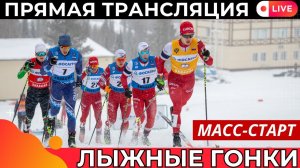 Лыжные гонки.Масс-старт. Мужчины. Прямая трансляция. Кубок России по лыжным гонкам..