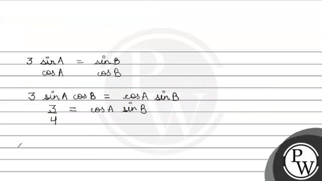 In triangle \( A B C \), if \( \sin A \cos B=\frac{1}{4} \) and \( 3 \tan A=\tan B \), then \( \... смотреть онлайн