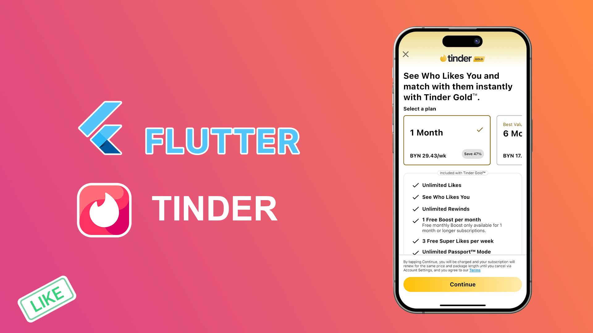 Flutter Tinder Clone | Tinder Gold Plans Explained смотреть онлайн