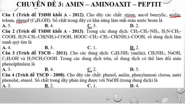TUYỂN CHỌN CÁC CÂU LÍ THUYẾT ĐẾM SỐ LƯỢNG HÓA HỌC HỮU CƠ LỚP 12 TRONG ĐỀ THI CÁC NĂM смотреть онлайн