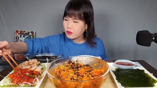 (CC자막유) 셰프애찬♡ 통영 멍게무침 멍게비빔밥 삼겹살 수육 쌈다시마 미역국 비빔밥 먹방 Sea squirt bibimbap eating show.ホヤビビンバモッパン。吃貨 смотреть онлайн