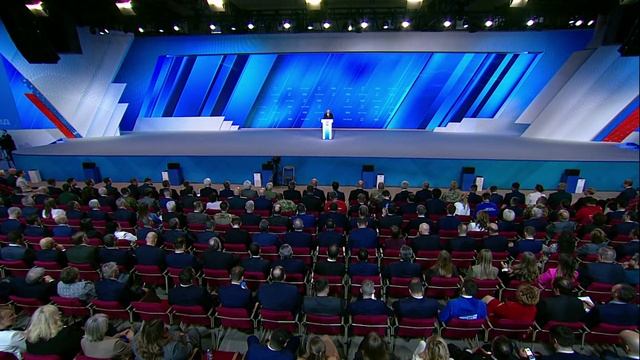 Путин принял участие в заседании XXII съезда Всероссийской политической партии «Единая Россия». смотреть онлайн