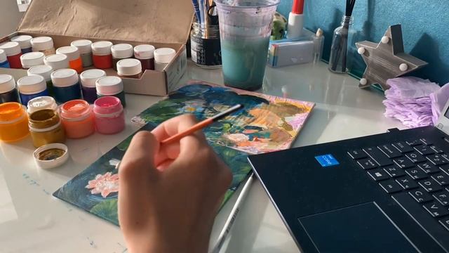 Speed paint: Рыбки в пруду | Где найти мои картины и почему я ваще рисую тут 🪷 смотреть онлайн