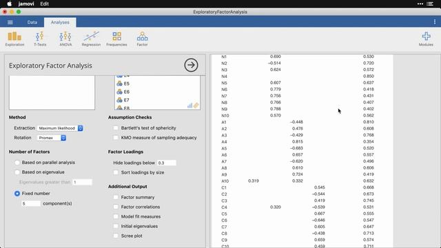 Exploratory factor analysis — jamovi смотреть онлайн
