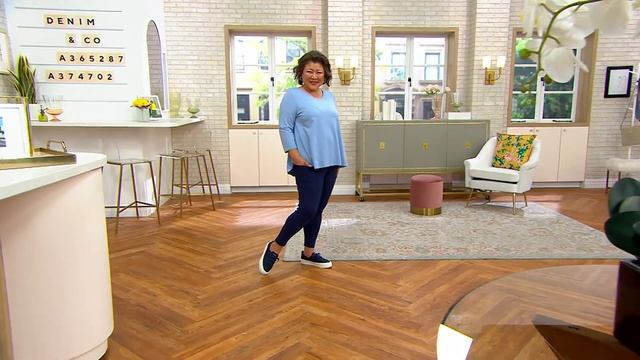 Denim & Co. Active Duo Stretch Crop Legging with Pockets on QVC смотреть онлайн