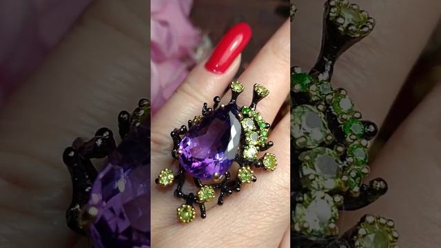Аметист Перидоты Цавориты 🦎👑 Черный Родий Серебро 💜 Скриншот Вотсап+7 928 394 26 55... смотреть онлайн