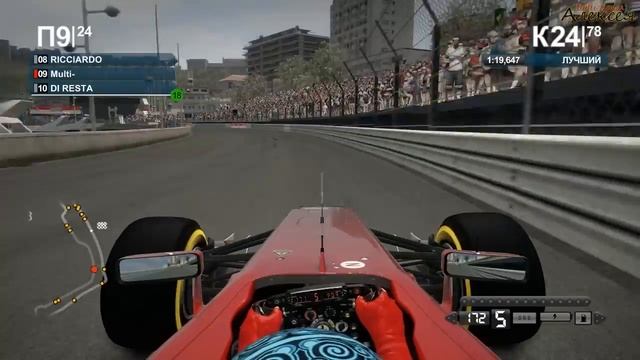 F1 2012 кооператив (Монако - гонка(рестарт)) - серия 22 смотреть онлайн