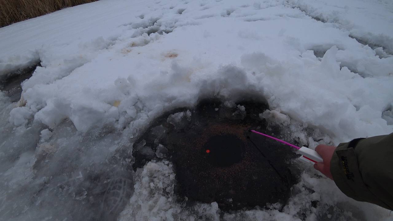 Опустил поплавок в лунку и понеслось. Зимняя рыбалка смотреть онлайн