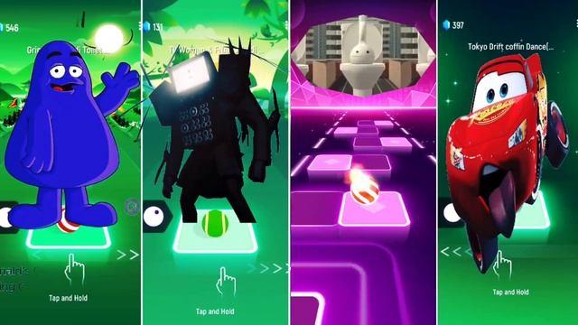 Skibidi Grimace Shake 🆚️ TV Man Titan 🆚️ Otamatone Skibidi 🆚️ Tokiyo Drift Cars | #tileshop #game