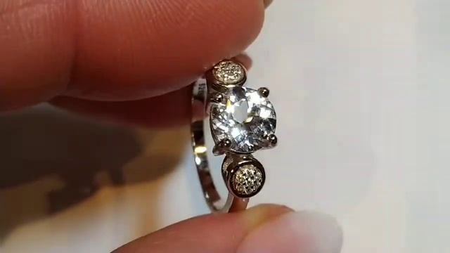 Кольцо с мексиканским данбуритом 1.70ct (круг 7.1 мм), белый свет смотреть онлайн