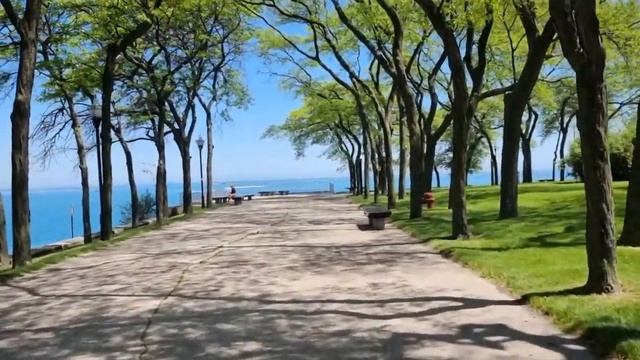 America Америка. Lake michigan Milton L Olive 3 Park Embankment смотреть онлайн