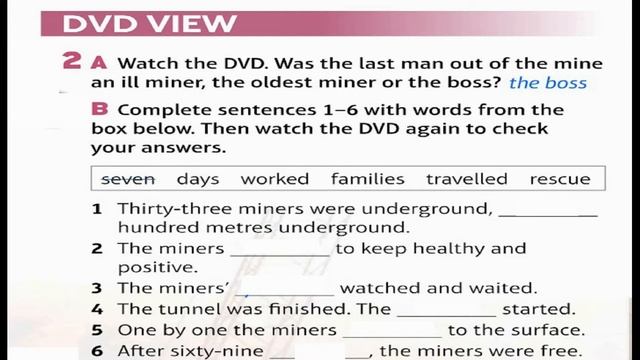 THE CHILEAN MINERS |Unit 7 | 7.4 THE CHILEAN MINERS | past | English | Speakout starter смотреть онлайн