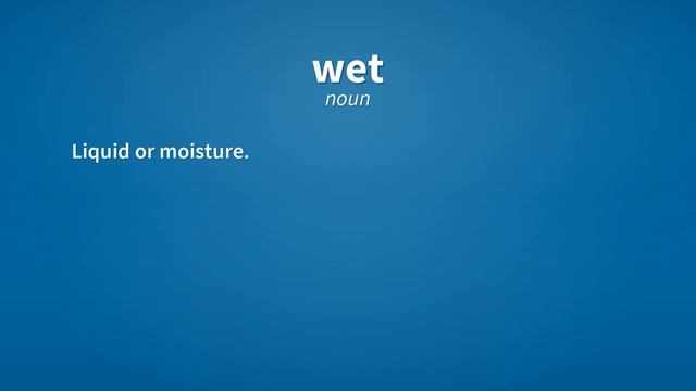 Wet | Meaning Of Wet