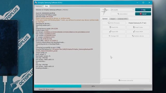 Reset FRP Brom Mode SM-A325N With Octoplus Samsung