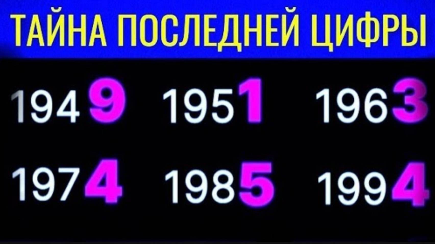 ТАЙНА ПОСЛЕДНЕЙ ЦИФРЫ ГОДА РОЖДЕНИЯ.Что означает последняя цифра вашего года рождения. смотреть онлайн