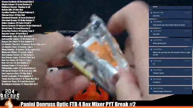 🏈Panini Donruss Optic Football 4 Box Collector Box Mixer PYT Break #2🏈 [December 26 2019] смотреть онлайн