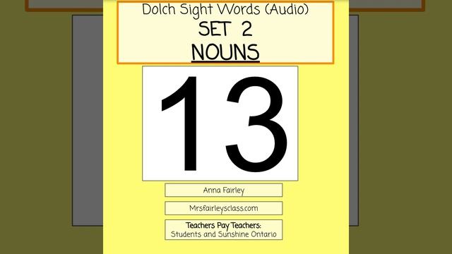 Dolch Noun Sight Words Set 2: Word #13 смотреть онлайн