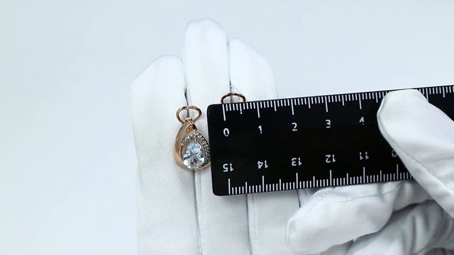 Серьги из золочёного серебра AQUAMARINE с топазом и фианитом А4480002А-пк смотреть онлайн