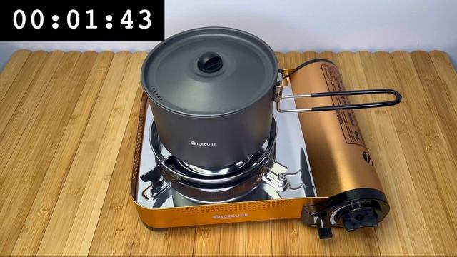 Тест походной газовой плиты ICECUBE GS-77 2024 года, 3,5 кВт, нагрев 1 литра воды